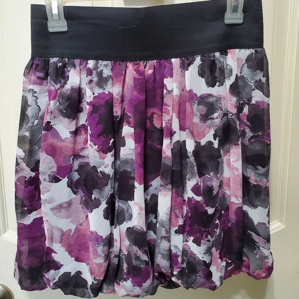 Maurices Purple Watercolor Skirt NWT